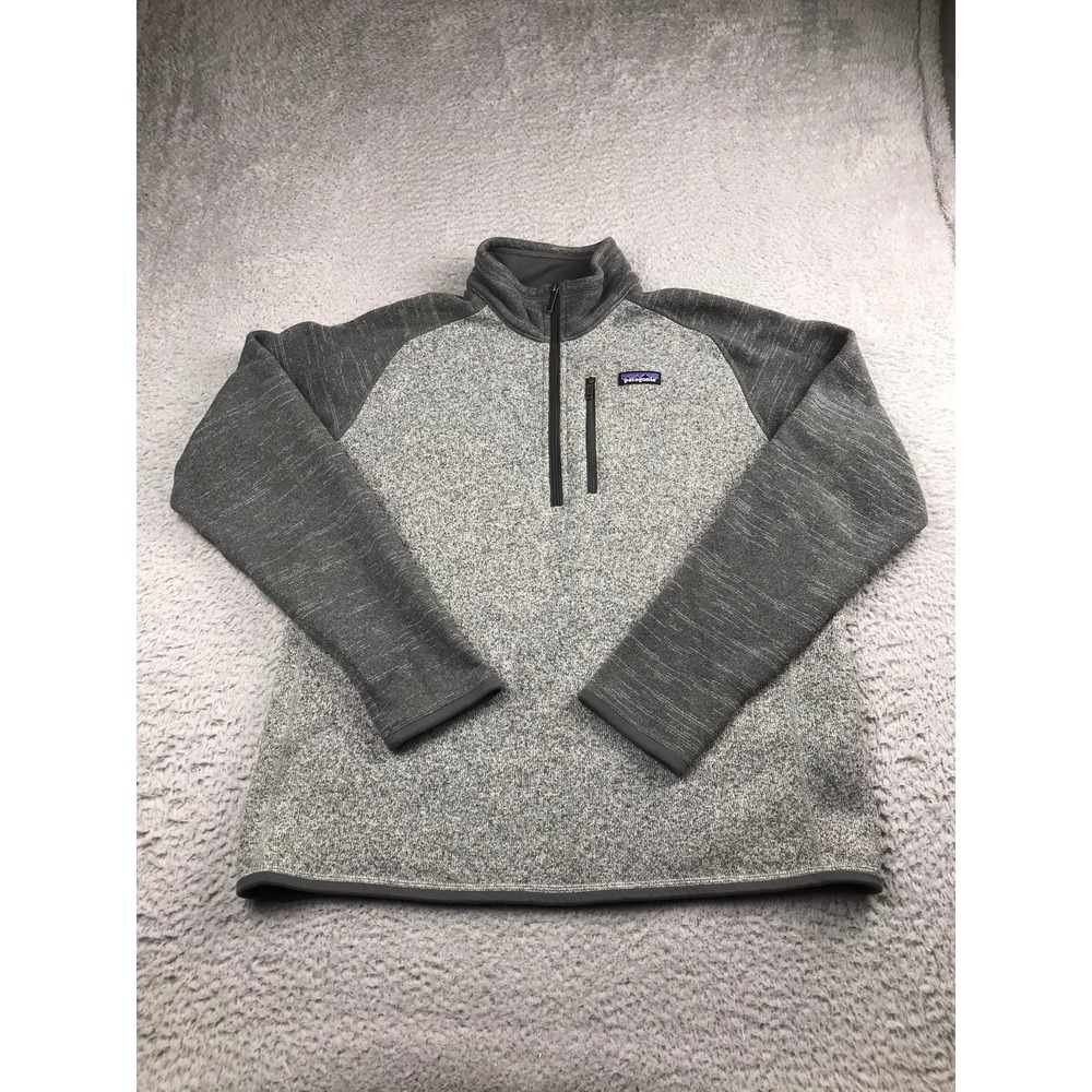 Patagonia Better Sweater 1/4 Zip Pullover Men L Gray Knit Fleece Jacket